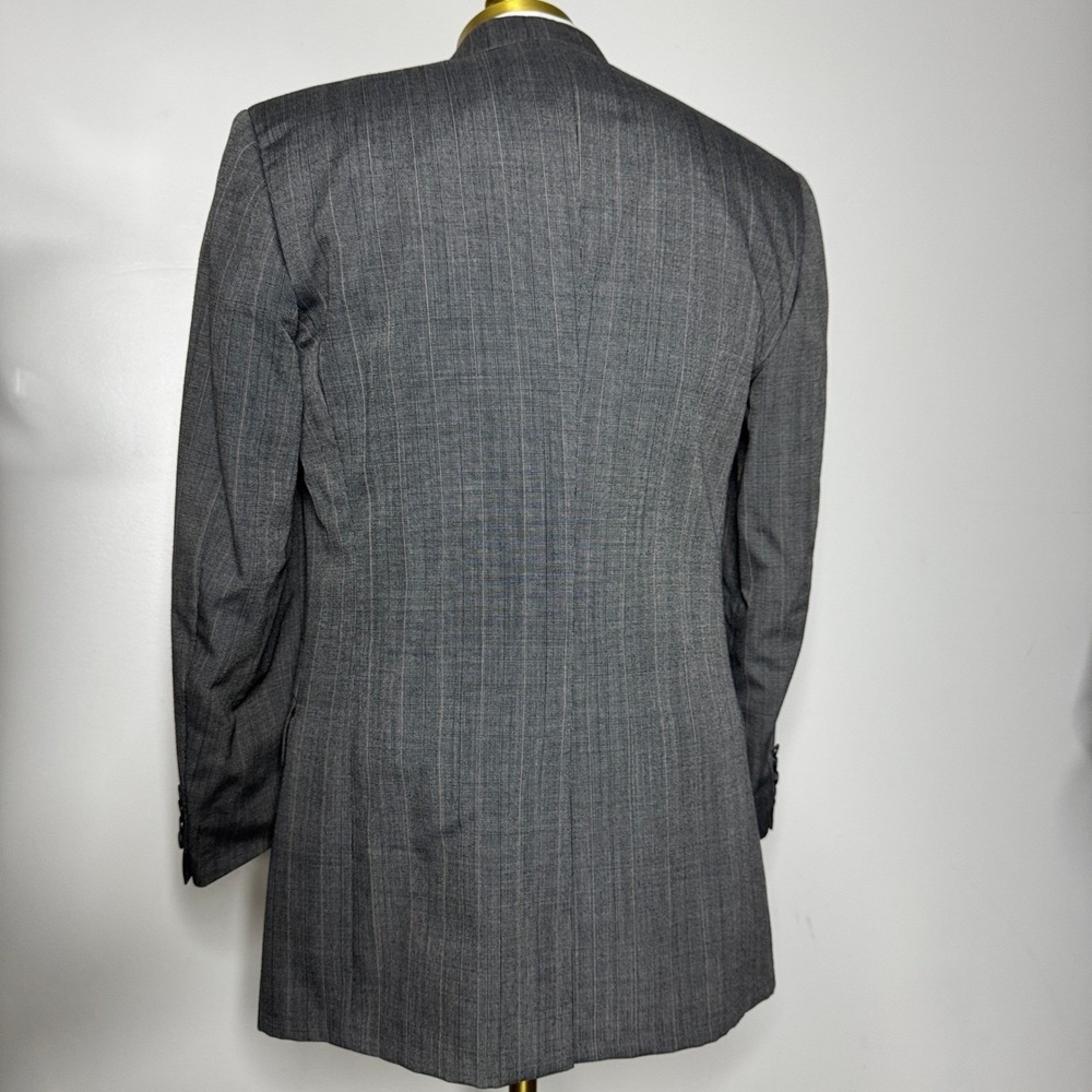 Palm Beach Suit Mens 40R 31x30 Grey Pinstripe Vintage 2-Piece Wool Blend USA - Picture 5 of 13